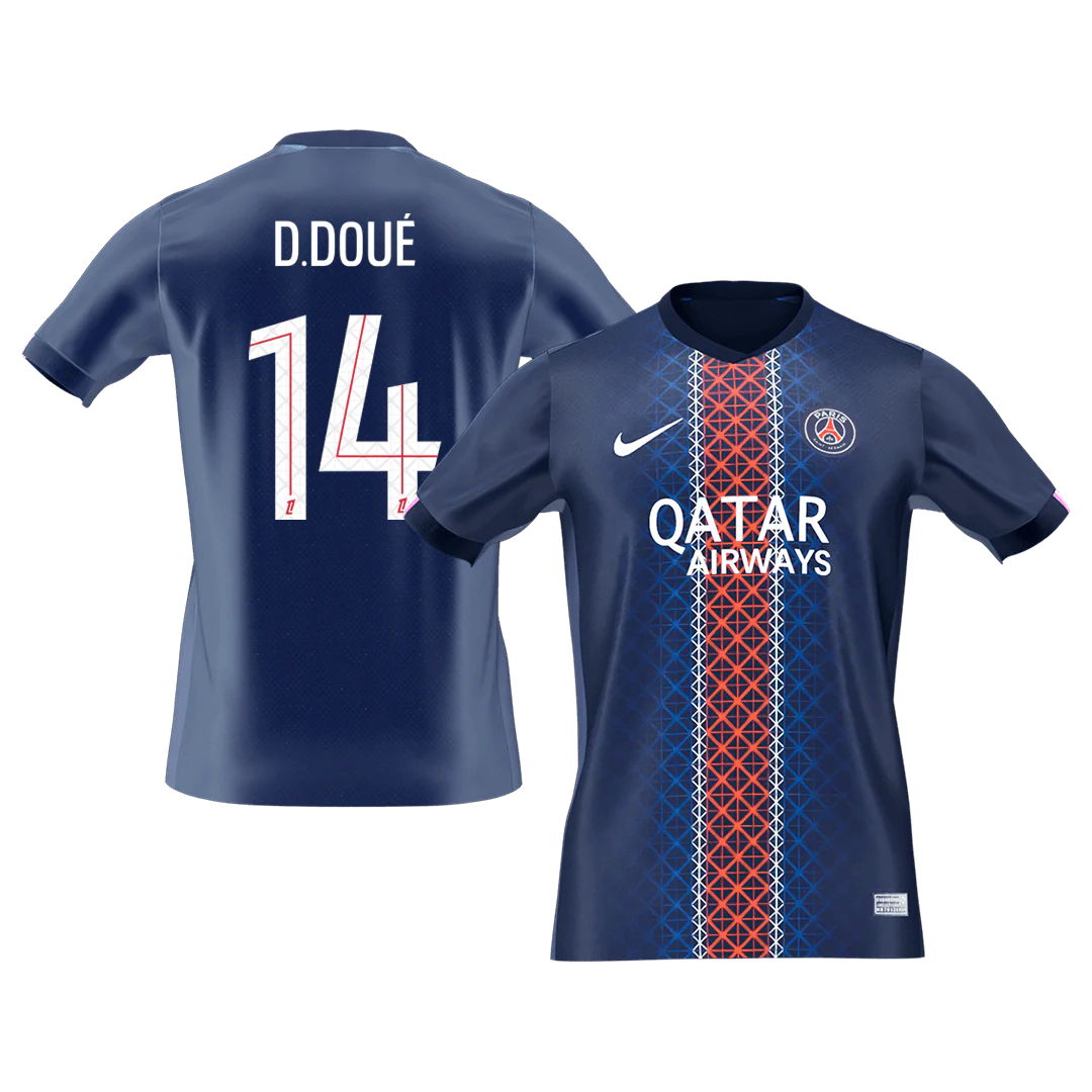 Calidad Premium Camiseta D.DOUÉ #14 PSG 2025/26 Primera Equipación -Versión Hincha - Imagen 2