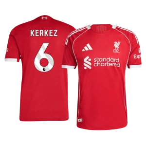 Camiseta Auténtica KERKEZ #6 Liverpool 2025/26 Primera Equipación-Versión Jugador