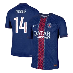 Camiseta Auténtica D.DOUÉ #14 PSG 2025/26 Primera Equipación-Versión Jugador