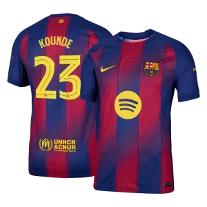 UCL Camiseta Auténtica KOUNDE #23 Barcelona 2025/26 Primera Equipación -Versión Jugador