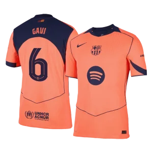 UCL Camiseta Auténtica GAVI #6 Barcelona 2025/26 Tercera Equipación -Versión Jugador